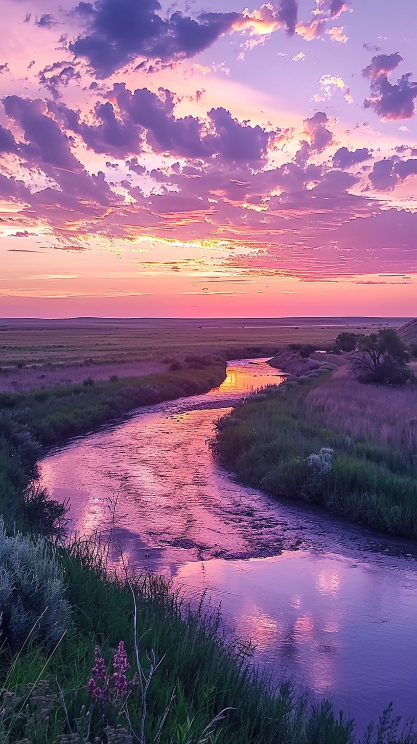 Free Sunset river glow Image - Sunset, River, Meadow | Download at ...