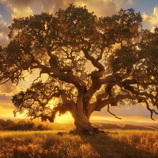 Free Majestic Sunset Oak Image - Sunset, Oak, Tree | Download at StockCake