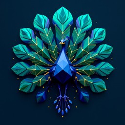 Free Geometric Peacock Art Image - Geometric, 3d, Minimal | Download at ...