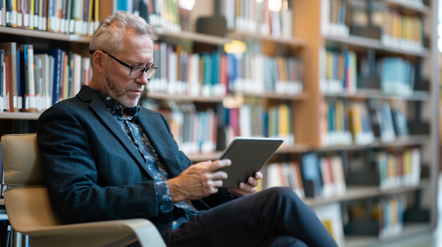 Man Using Reading Software Free Man Reading Tablet Image - Man, Reading, Tablet | Download at ...