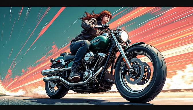 Dramatic Motorcyle Riding Free Speed Anime Motorcycle Image - Motorcycle, Anime, Manga | Download ...