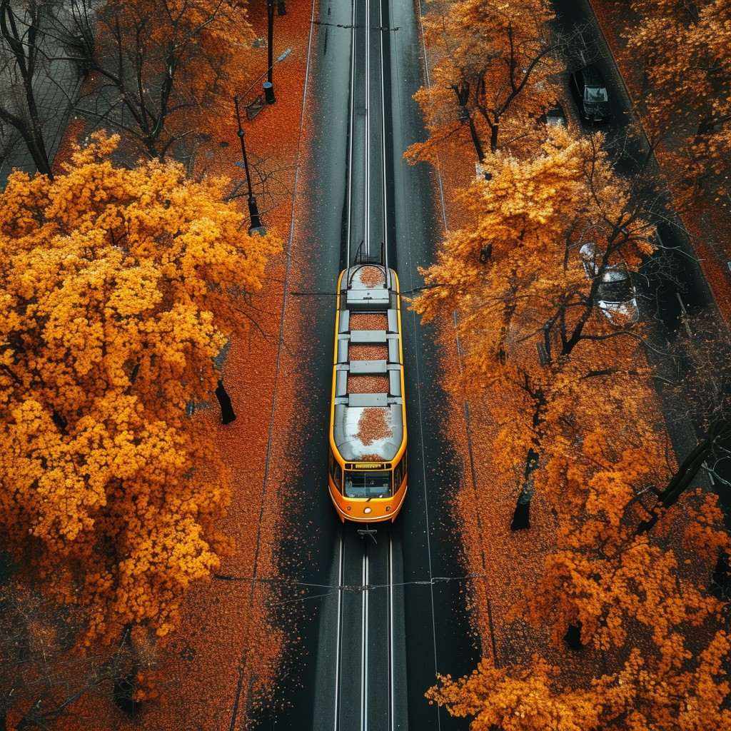 Free Autumn Tram Ride Photo - Autumn, Tram, Leaves | Download at StockCake