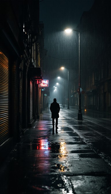Free Rainy Night Walker Image - Rain, Night, Urban | Download at StockCake