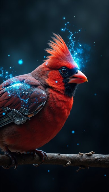 Deep Cardinal Free Techno-Organic Cardinal Image - Cardinal, Cybernetic, Bird ...