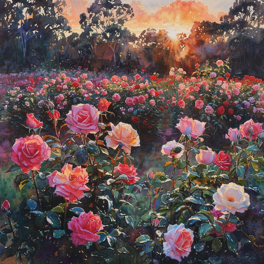 Free Blooming Rose Garden Image - Roses, Sunrise, Garden | Download at ...