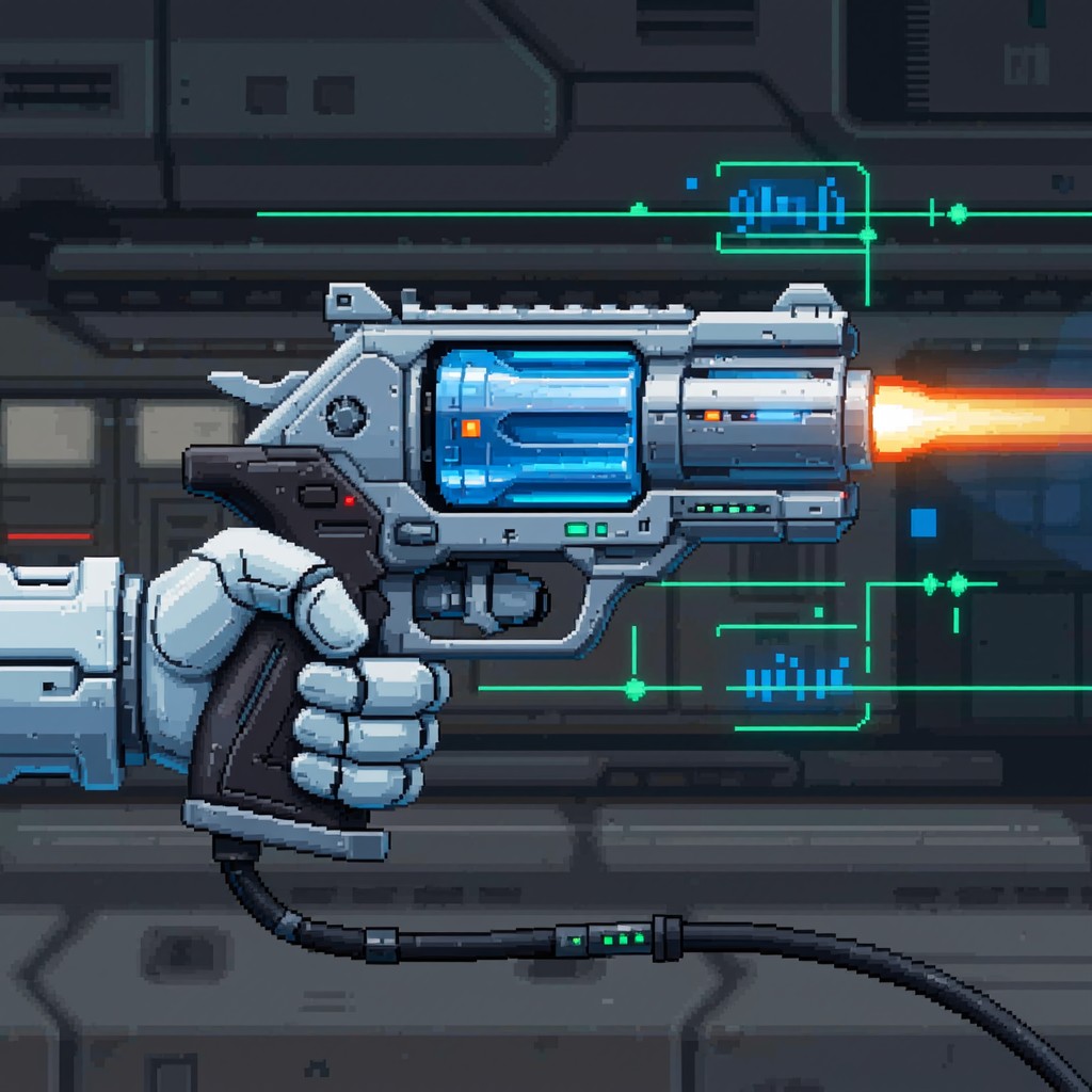 Free Cyber Blaster Unleashed Image - Cyberpunk, Pixel, Weapon ...