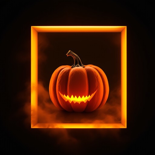 Free Glowing Pumpkin Art Image - Halloween, Pumpkin, Minimal | Download ...