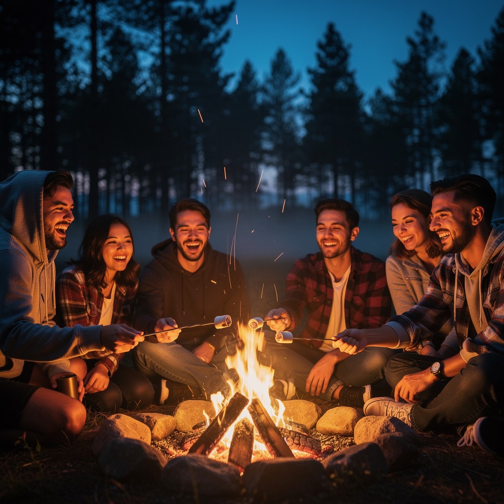 Free Campfire Friends Laughing Image - Campfire, Friends, Marshmallows ...