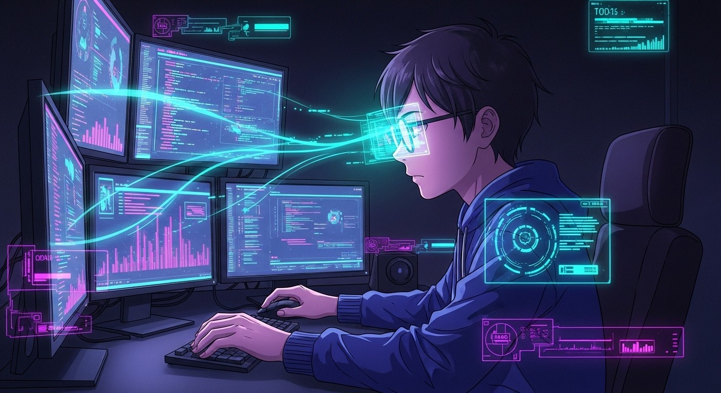 Free Holographic Code Master Image - Anime, Coder, Cyberpunk | Download ...