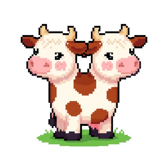 Free Pixelated Dairy Icon Image - Pixel, Cow, Farm | Download at StockCake