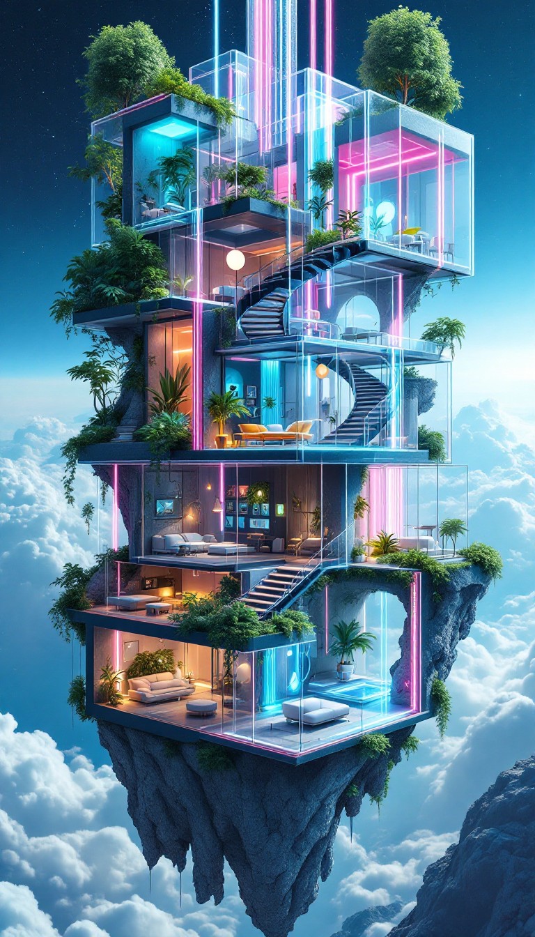 Free Floating Dimensional Home Image - Floating, Surreal, Futuristic ...