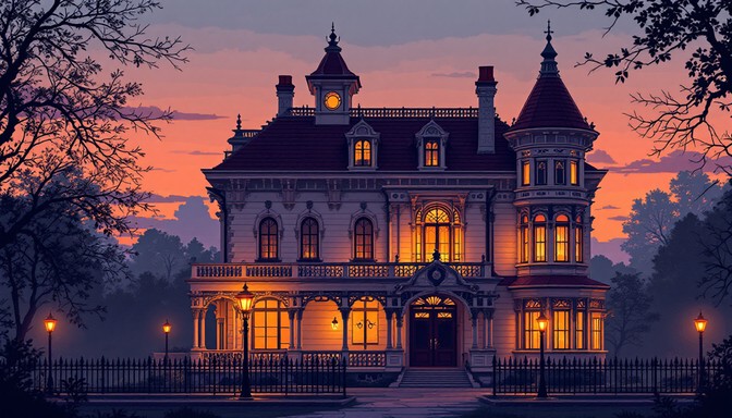 Free Glowing Victorian Mansion Image | Download at StockCake