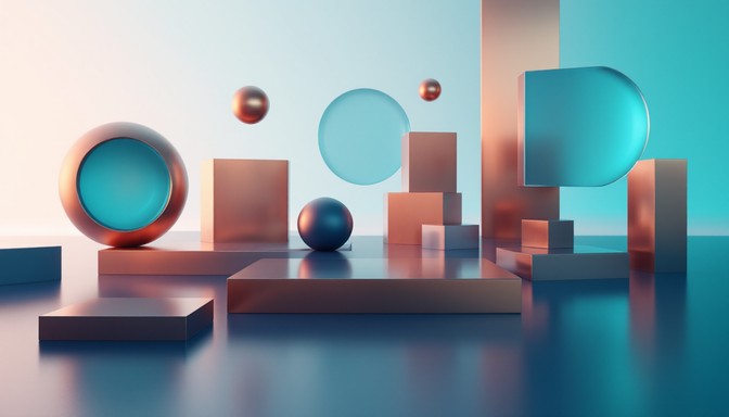 Free Geometric Copper Corridor Image - Geometric, 3d, Spheres ...