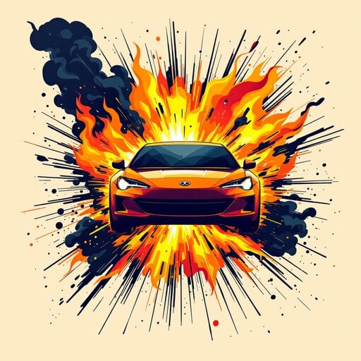 Free Explosive Car Art Image | Download at StockCake
