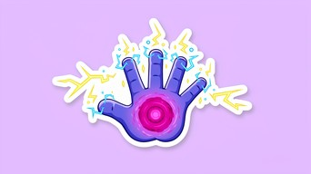 Download Electric Purple Hand Image - Sticker, Hand, Lightning | StockCake