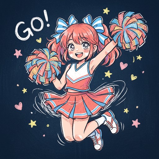 Free Anime Cheer Spirit Image - Cheerleader, Anime, Illustration ...