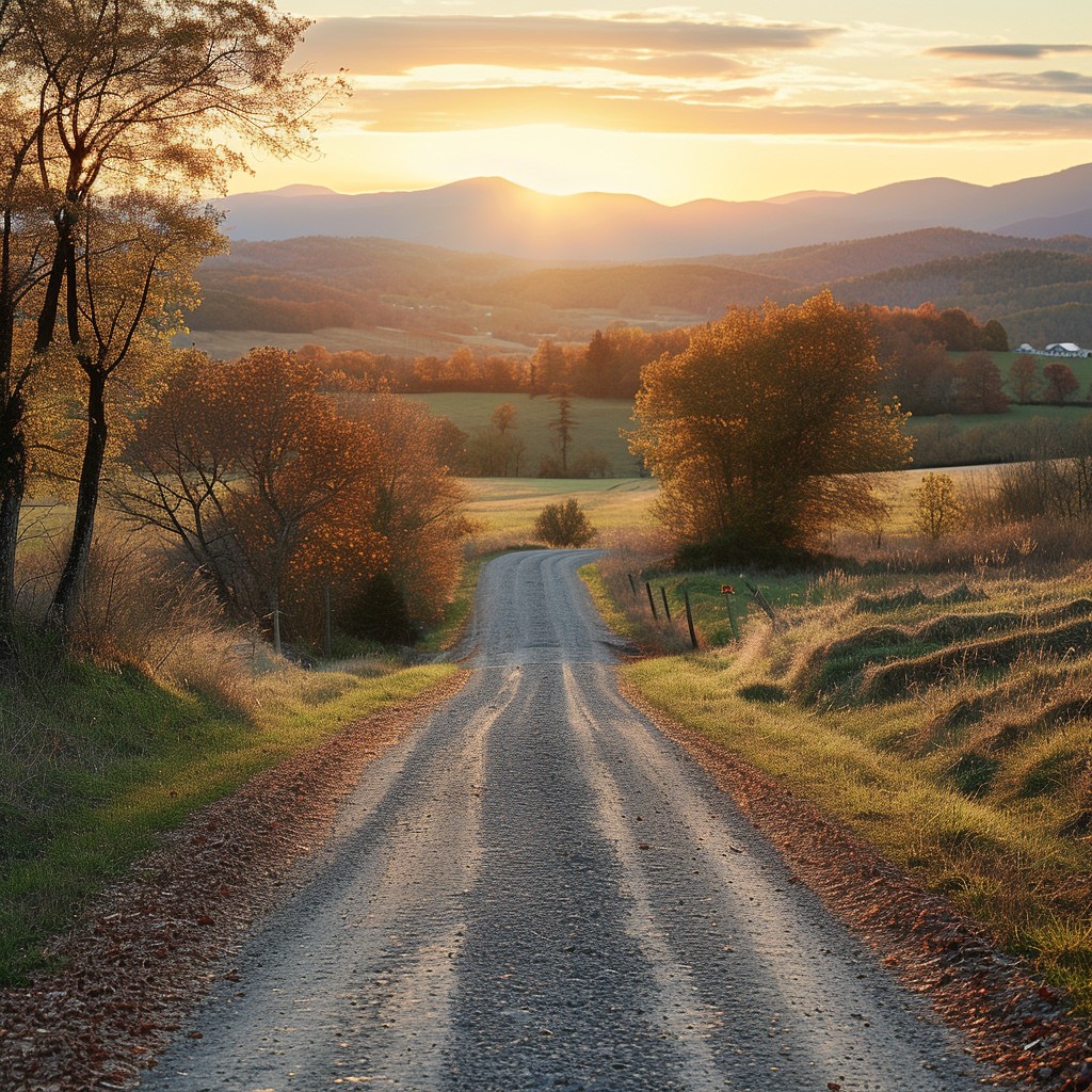 Free Sunset Country Road Image - Sunset, Road, Trees | Download at ...