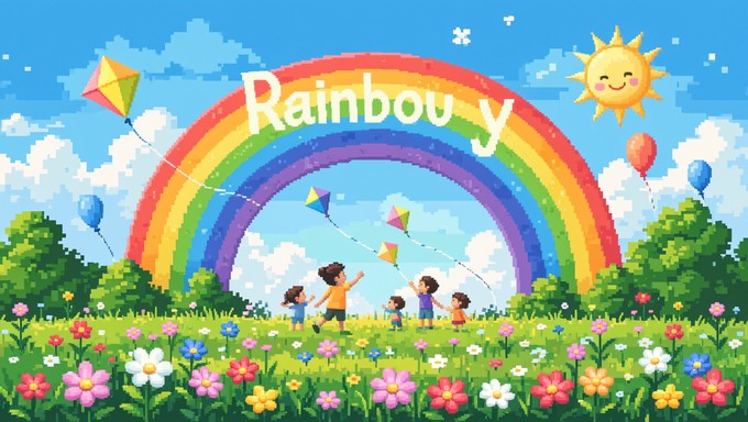 Free Rainbow Day Joy Image - Rainbow, Pixel, Children | Download at ...