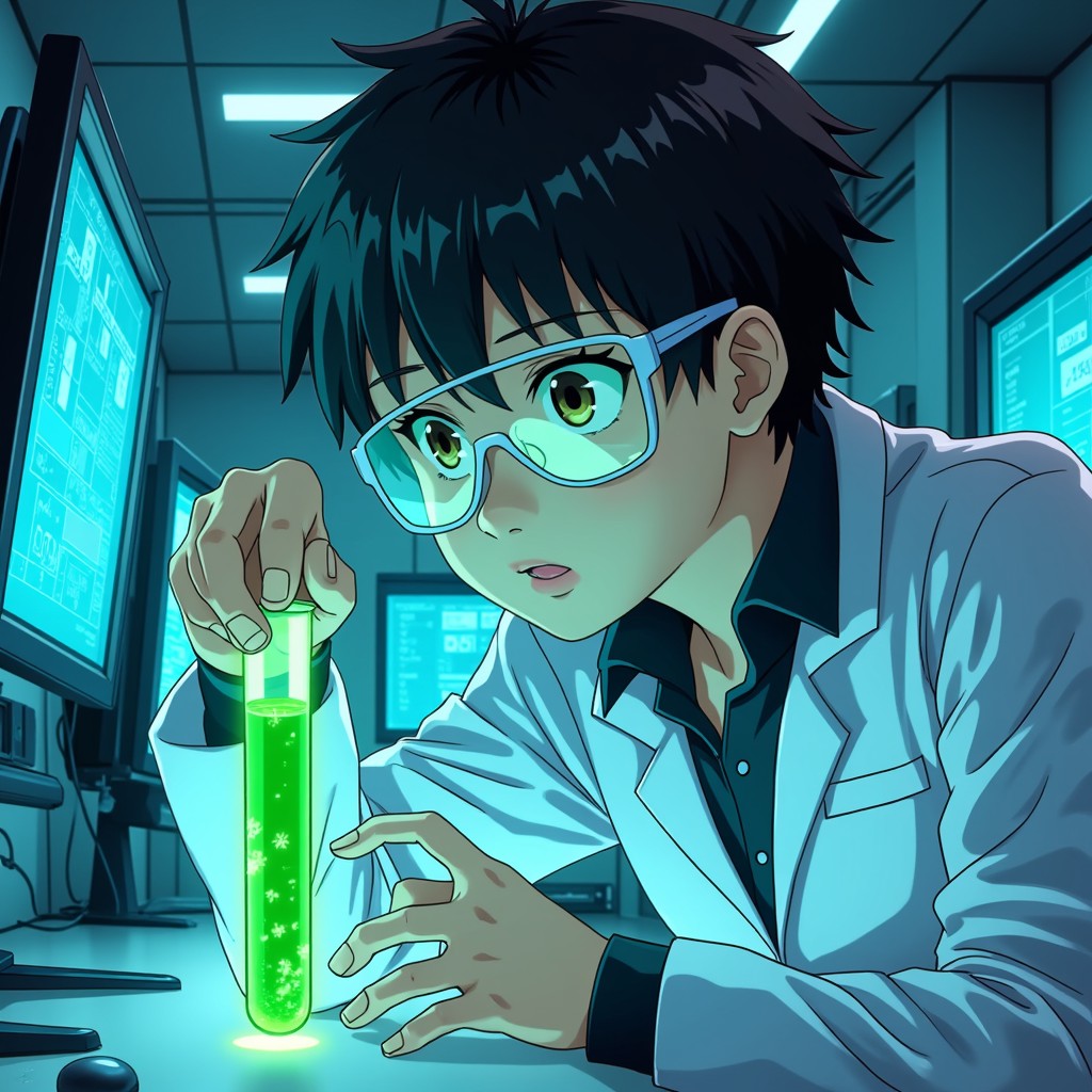 Anime Exploded Lab Free Glowing Scientific Discovery Image - Scientist, Laboratory, Anime ...