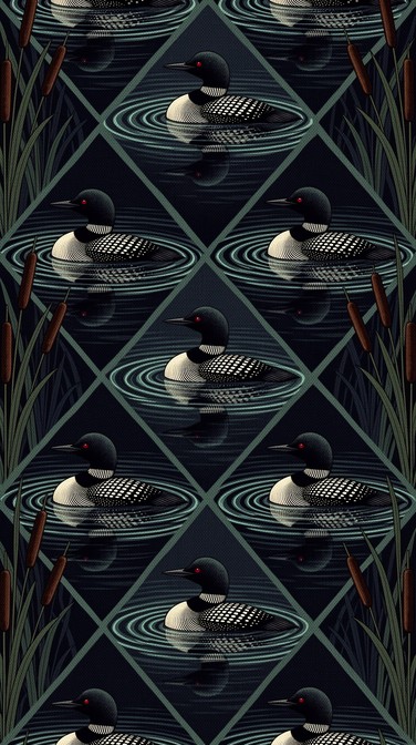 Craftlon Patterns Free Moonlit Loon Pattern Image - Loon, Pattern, Seamless | Download at ...