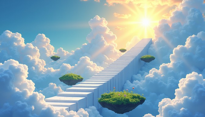 Free Heavenly Pixel Ascent Image - Stairway, Heaven, Clouds | Download ...