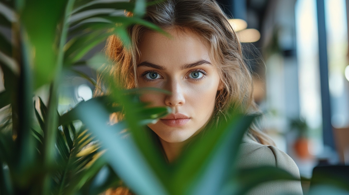 Free Serene indoor portrait Image - Woman, Indoor, Foliage | Download ...