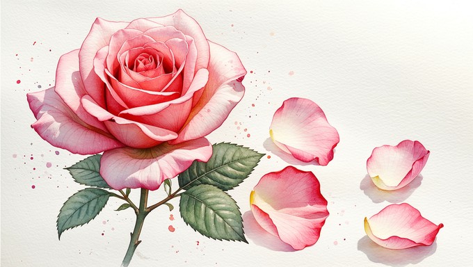 Soft Watercolour Roses Free Delicate Pink Rose Image - Rose, Watercolor, Pink | Download at ...