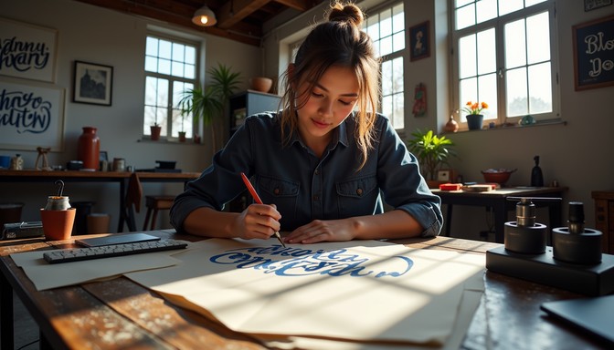 Free Artisan Creating Letters Image | Download at StockCake