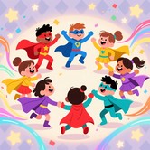 Free Superhero Dance Party Photo - Superheroes, Children, Kids ...