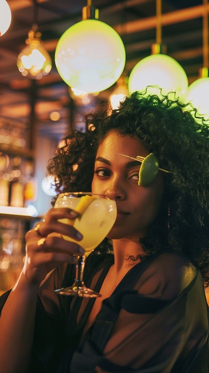 Free Evening cocktail sipping Image - Woman, Bar, Evening | Download at ...