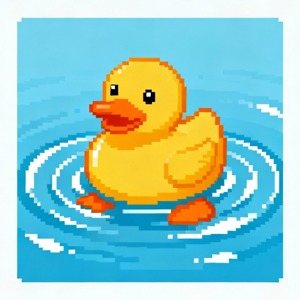 Free Pixel Duck Splash Image - Duck, Pixel, Yellow | Download at StockCake