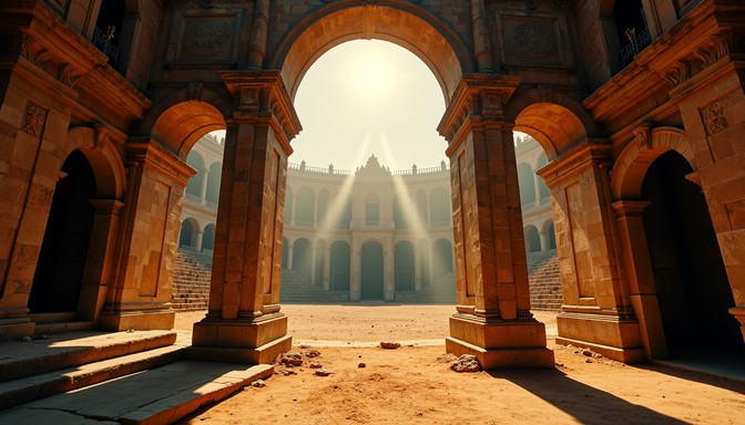 Free Ancient Arches Illuminate Image - Gothic, Arches, Corridor ...