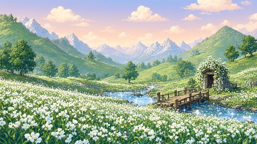 Download Pixel Flower Meadow Image - Pixelart, Landscape, Meadow ...