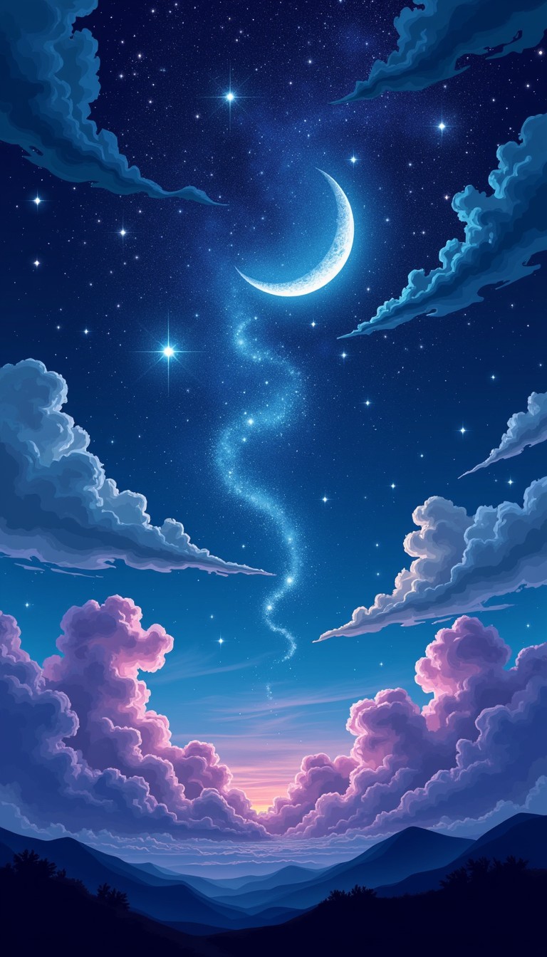 Free Moonlit Dreamy Night Image - Moon, Night, Stars | Download at ...