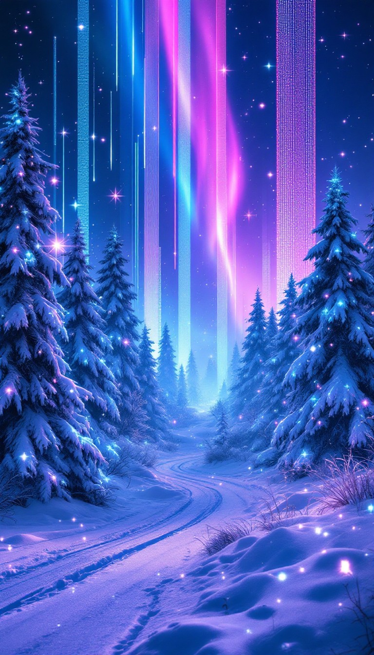 Free Magical Winter Aurora Image - Aurora, Winter, Forest | Download at ...