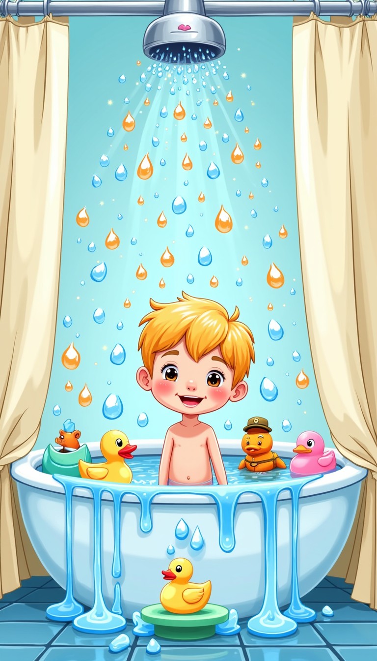 Free Magical Bath Time Image - Cartoon, Bath, Child | Download at StockCake