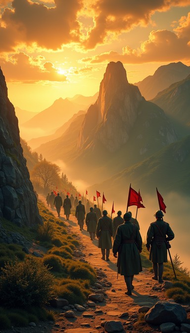 Free Soldiers Ascending Mountains Image - Soldiers, Mountains, Dawn ...