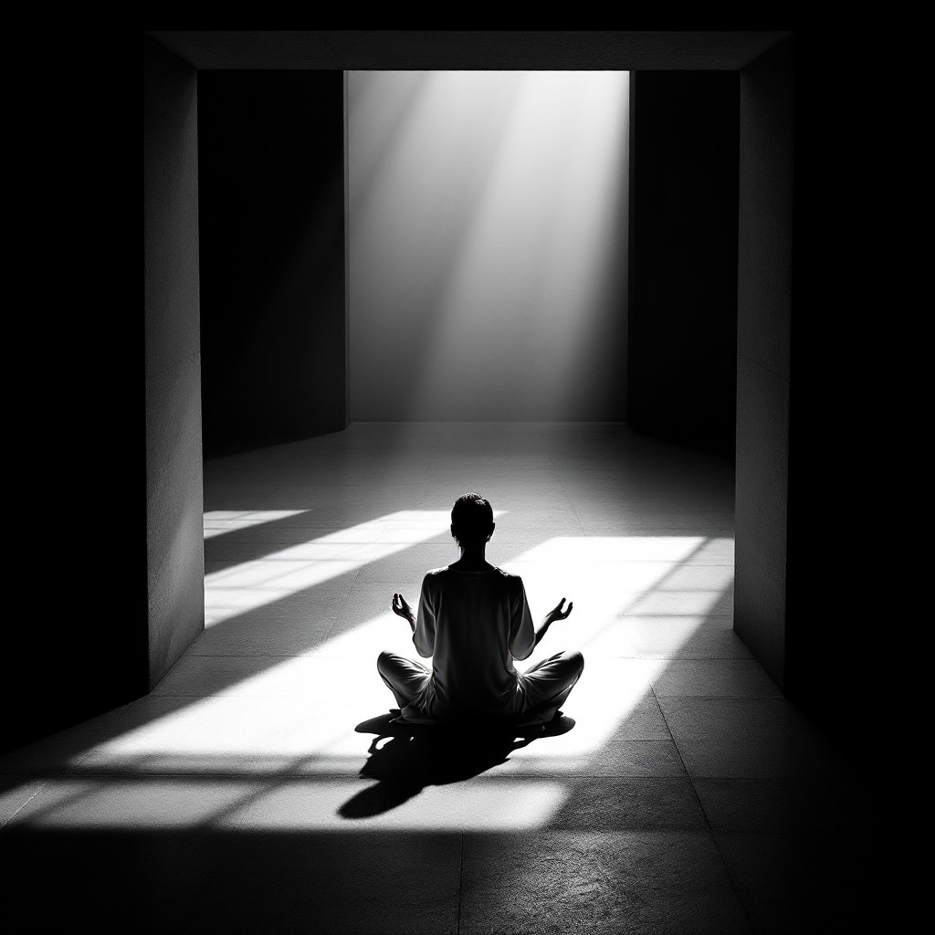 Free Light Meets Shadow Image - Meditation, Minimalist, Monochrome ...