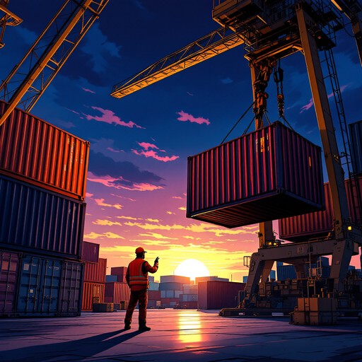 Free Containers Meet Sunset Image - Sunset, Industrial, Container ...