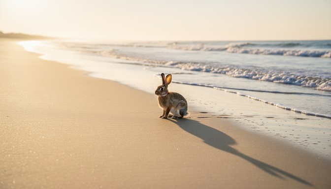 Free Golden Shore Solitude Image - Rabbit, Bunny, Beach | Download at ...