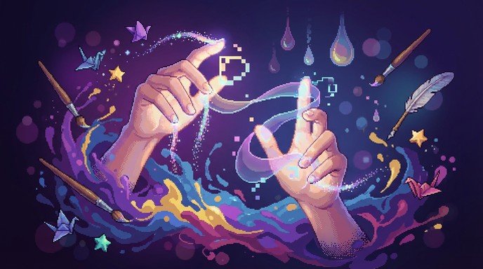 Free Magic Pixel Hand Image - Pixel, Hand, Magical | Download at StockCake