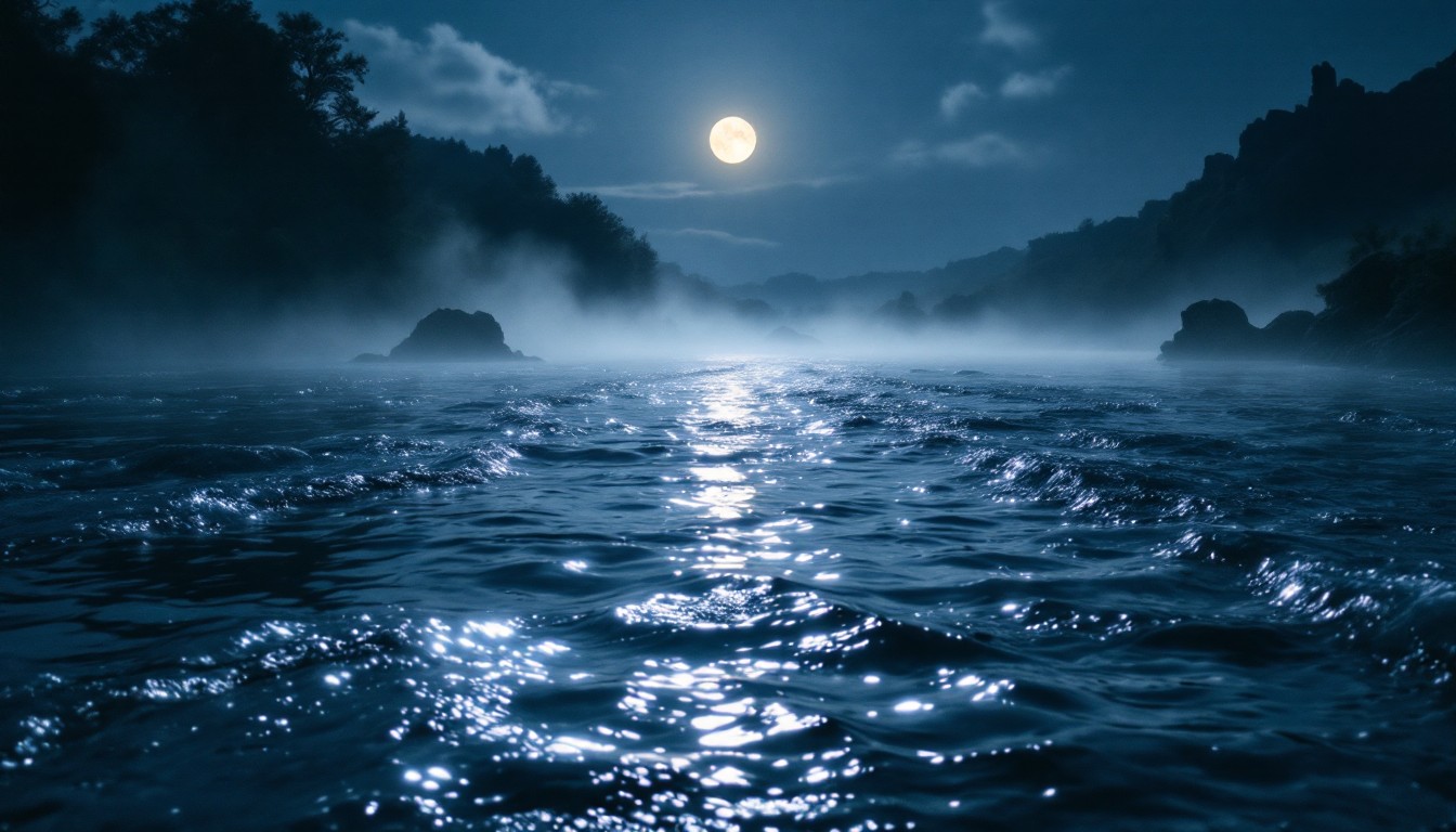 Free Moonlit River Mystery Image - Moonlight, River, Reflection ...