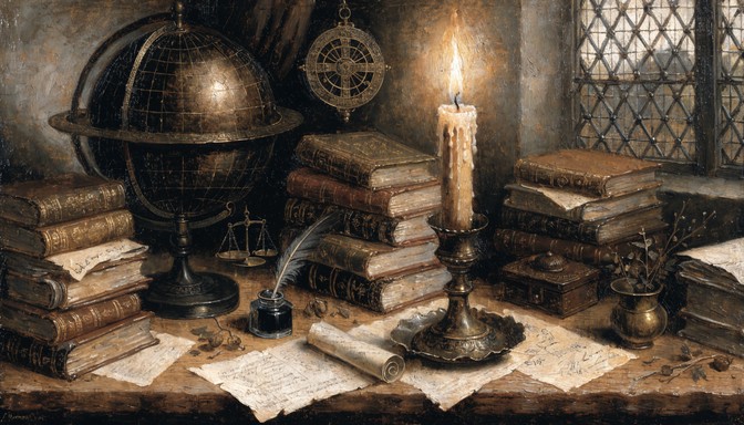 Scientists Workspace Renaissance Free Scholar's Candlelit Workspace Image - Renaissance, Scholar, Desk ...