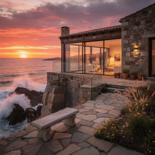 Download Clifftop Sunset Retreat Image - Sunset, Ocean, Cliff | StockCake