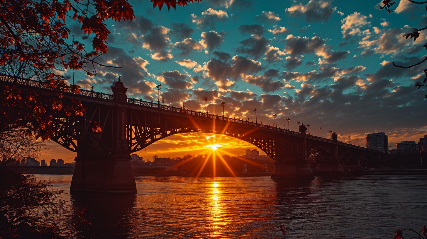 Free Sunset Bridge View Image - Sunset, Bridge, Sky | Download at StockCake