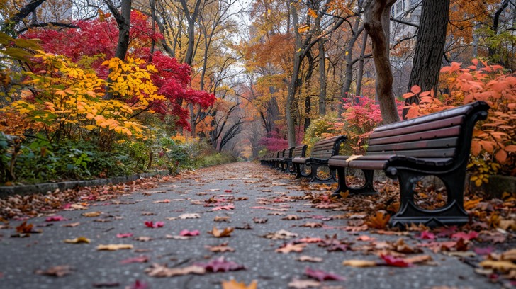 Free Autumn Park Serenity Photo - Autumn, Park, Benches | Download at ...