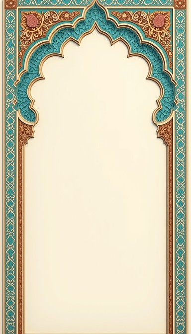 Download Turquoise Arabesque Frame Image - Islamic, Geometric ...
