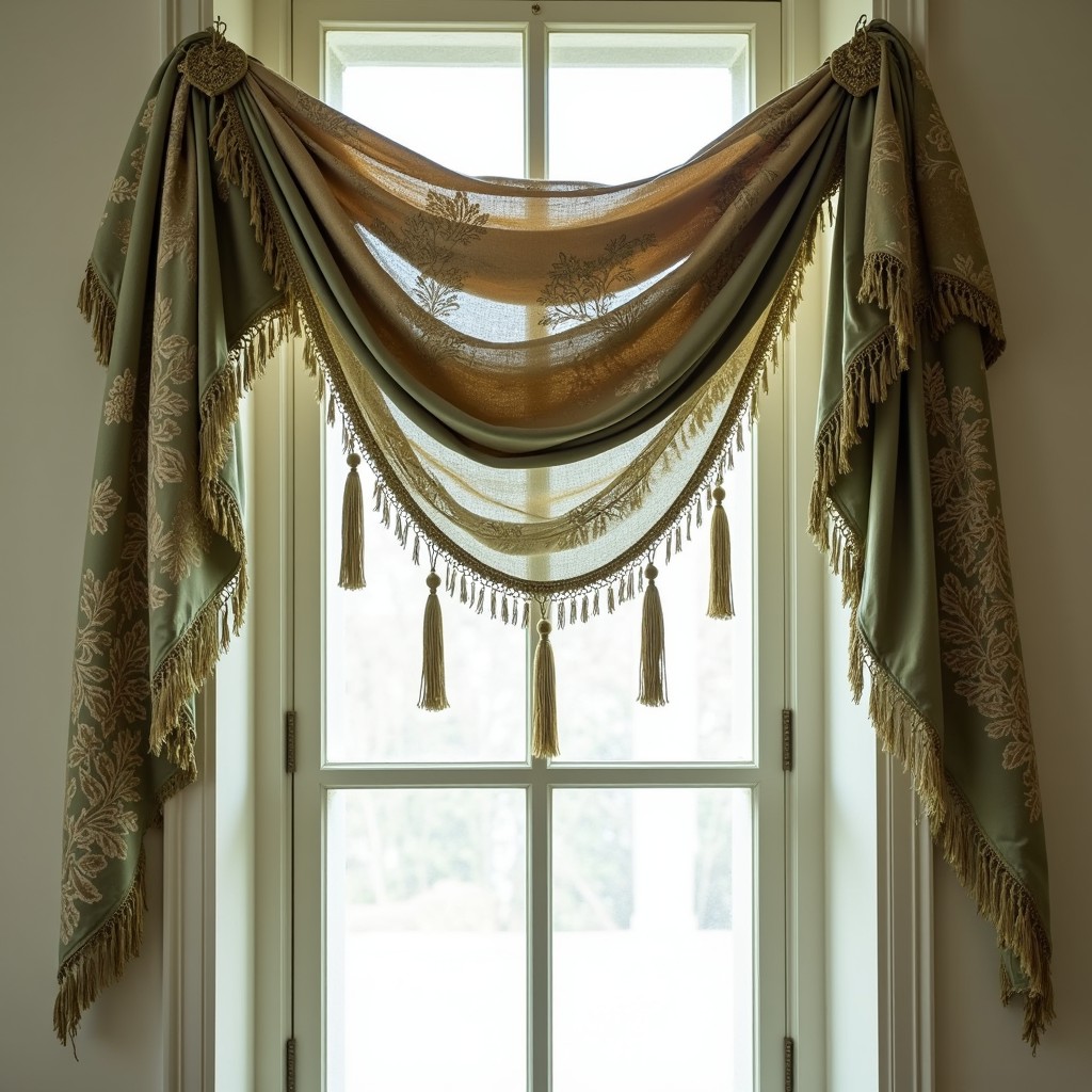 Free Elegant Window Dressing Image - Vintage, Drapery, Sage | Download ...