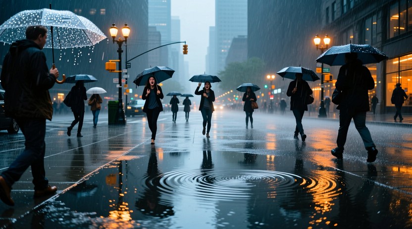 Free Rainy City Reflections Image - Rain, Umbrellas, City | Download at ...
