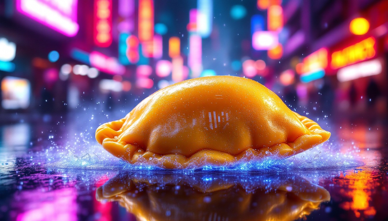 Free Cyberpunk Golden Dumpling Image - Dumpling, Cyberpunk, Futuristic ...